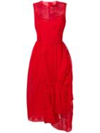Simone Rocha Floral Pattern Ruched Dress - Red