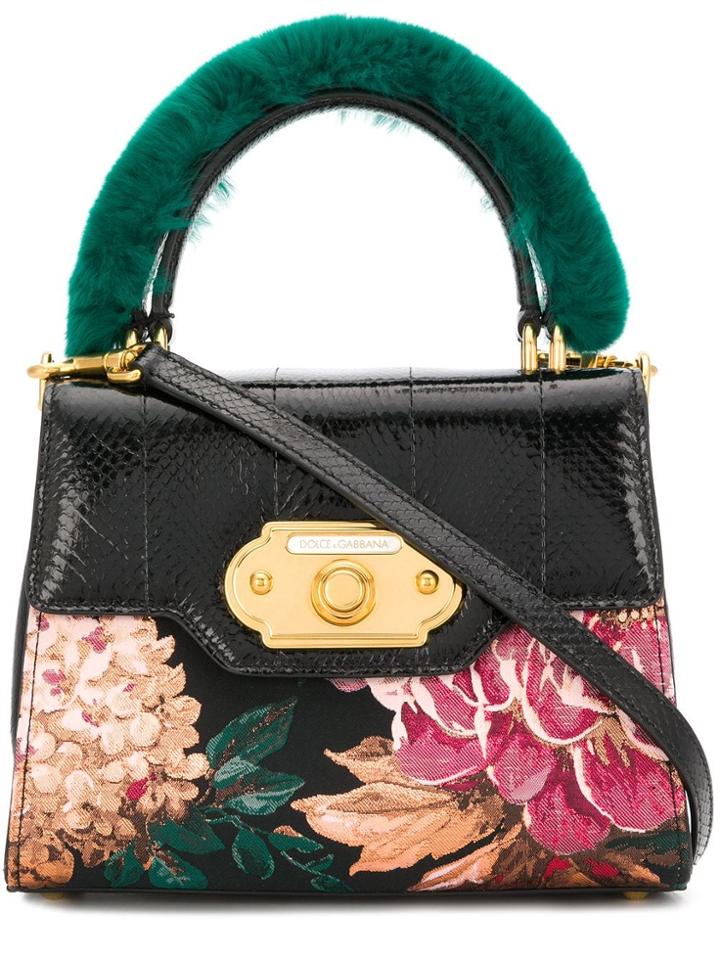 Dolce & Gabbana Welcome Hangbag In A Mix Of Materials - Black