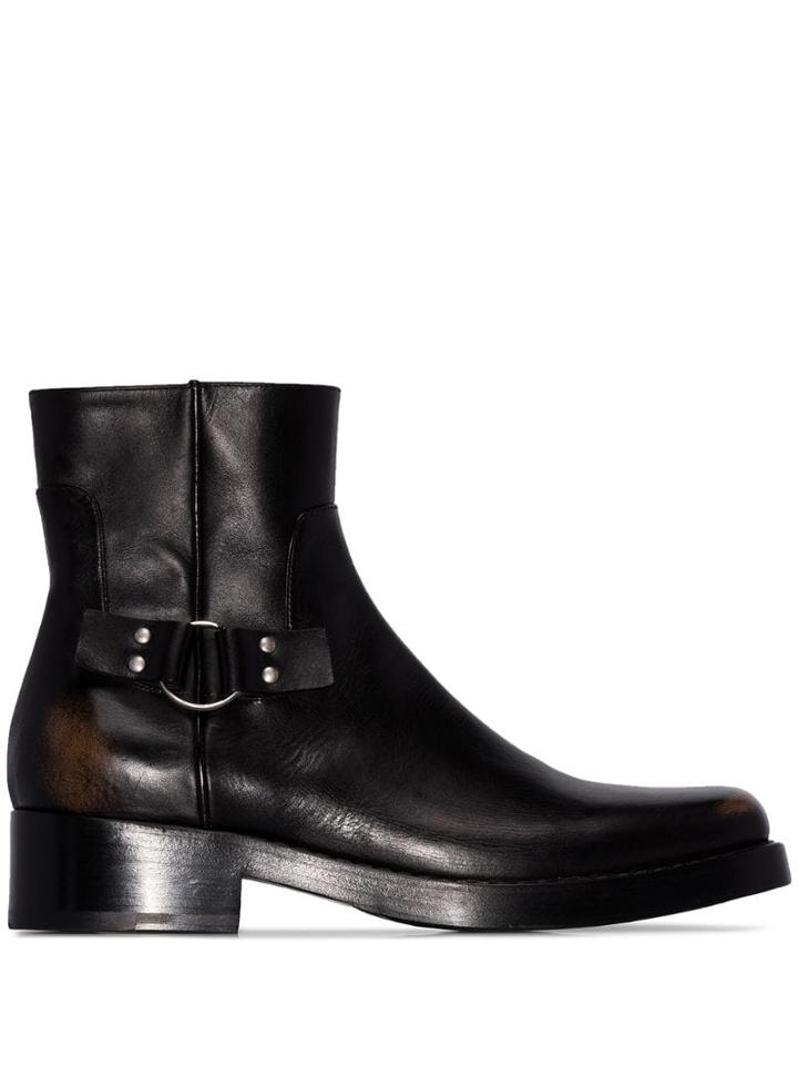 Raf Simons Buckle-detail Ankle Boots - Black