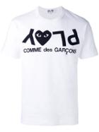 Comme Des Garçons Play - Play Logo Print T-shirt - Men - Cotton - L, White, Cotton