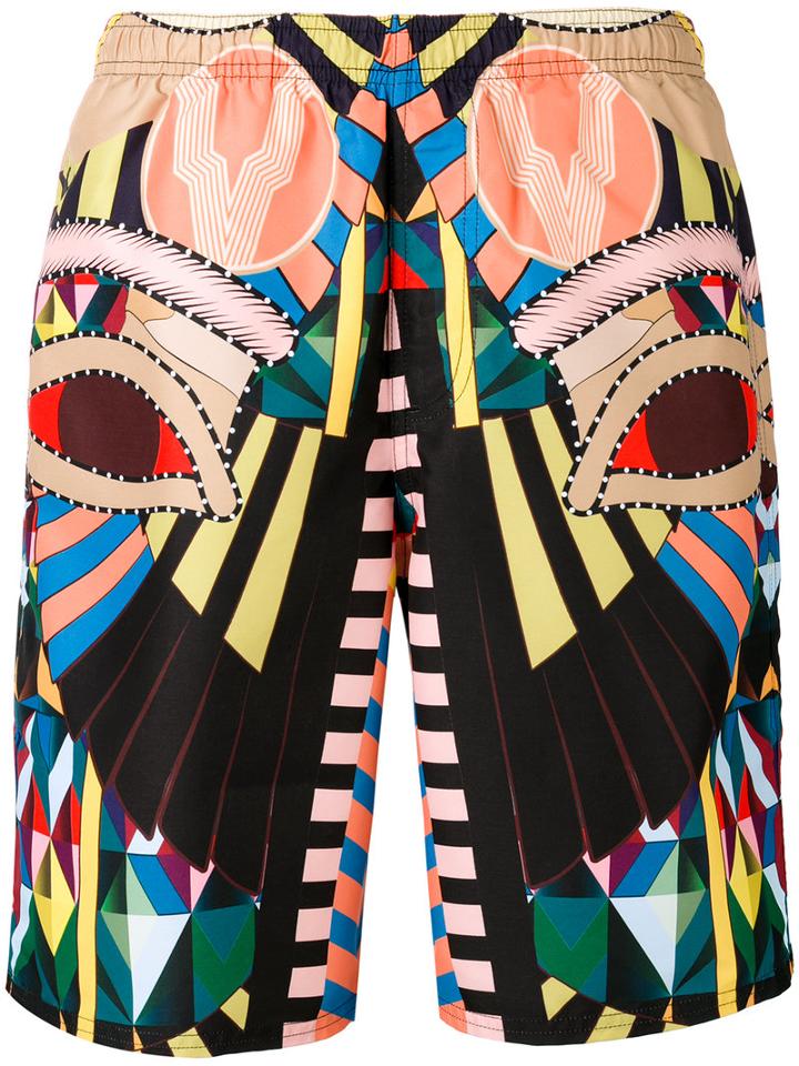 Givenchy Crazy Cleopatra Printed Swimming Trunks, Men's, Size: Large, Polyester