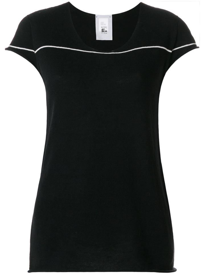 Lost & Found Rooms Striped Roll Cuff Tee - Black