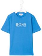 Boss Kids Logo Print T-shirt, Boy's, Size: 12 Yrs, Blue