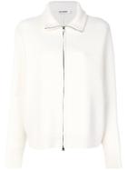 Jil Sander Zip Front High Neck Cardigan - Nude & Neutrals