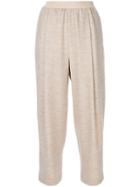 Agnona Front Pleat Cropped Trousers - Nude & Neutrals