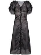 Molly Goddard Erin Ruffle Silk Organza Dress - Black