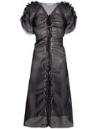 Molly Goddard Erin Ruffle Silk Organza Dress - Black