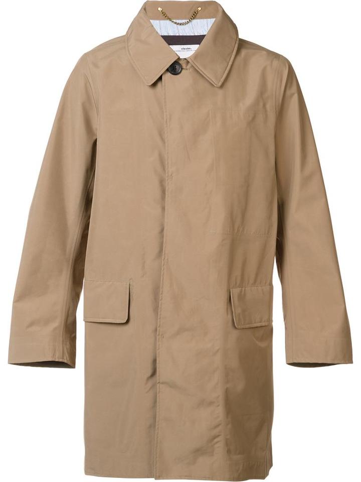 Visvim Single Breasted Coat, Men's, Size: 4, Nude/neutrals, Cotton/polyester