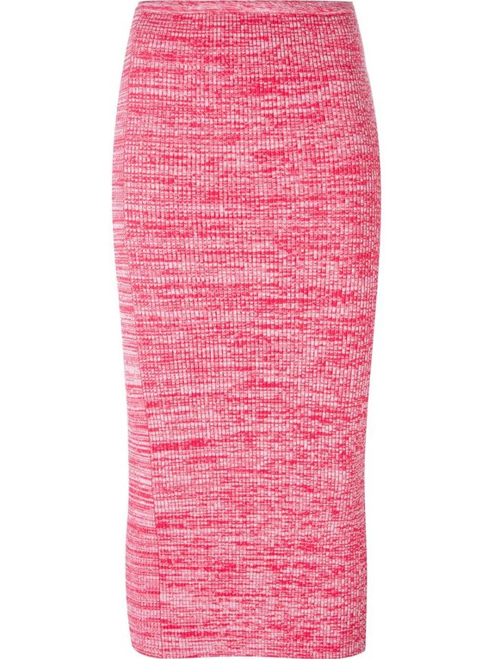 No21 Ribbed Knit Skirt, Women's, Size: 44, Pink/purple, Cotton/polyamide