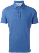 Brunello Cucinelli Plain Polo Shirt, Men's, Size: Xxl, Blue, Cotton