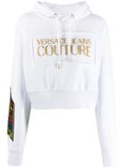 Versace Jeans Couture Quantity Quality Cropped Hoodie - White