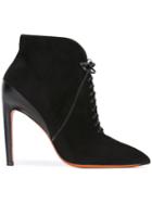 Santoni Lace Up Pointed Booties