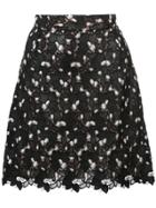 Giambattista Valli Floral Lace Straight Skirt - Black