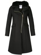 Loveless Off-centre Zipped Coat - Blue