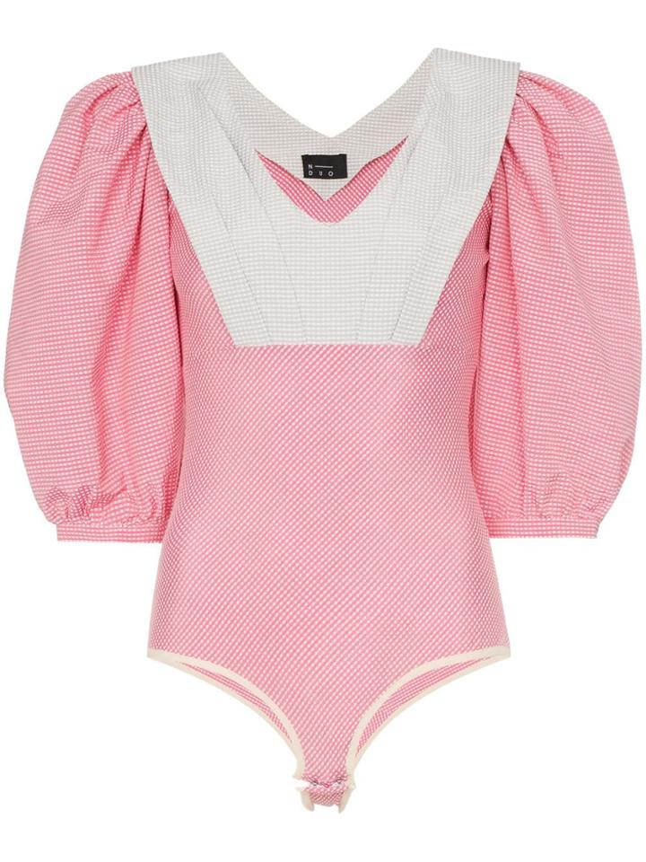 N Duo Sweet Sunday Balloon Sleeve Body Suit - Pink