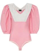 N Duo Sweet Sunday Balloon Sleeve Body Suit - Pink