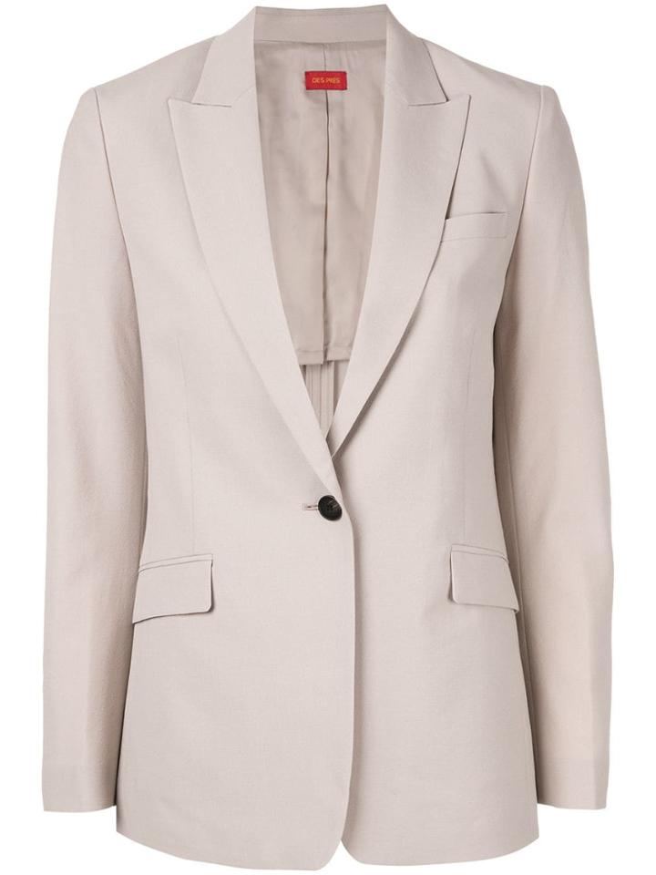 Des Prés Single Breasted Blazer - Brown