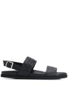 Baldinini Embossed Logo Strap Sandals - Black