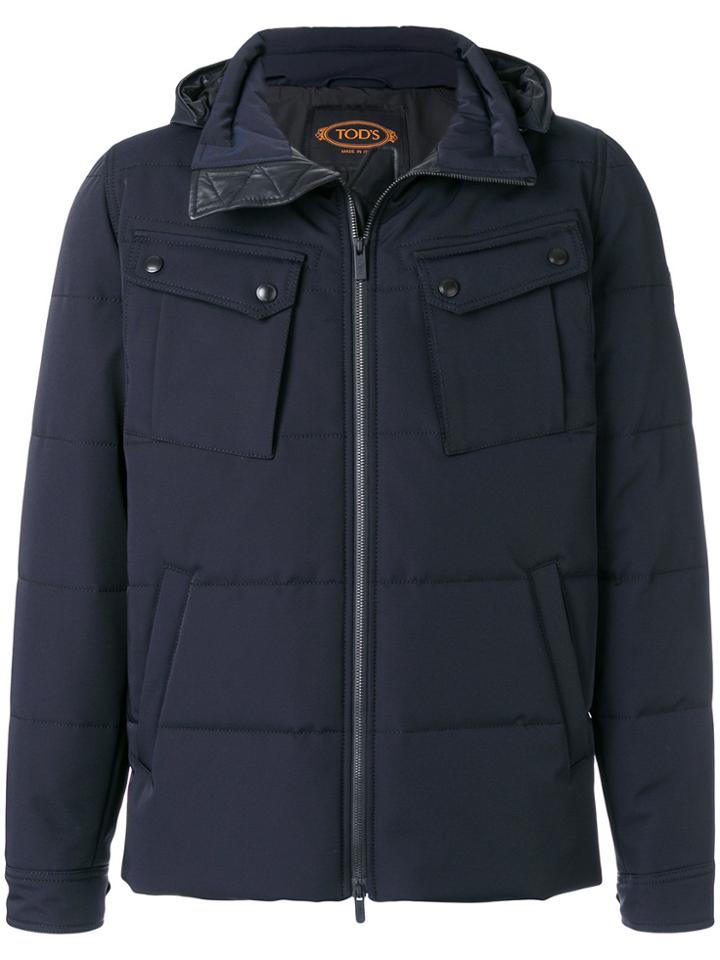 Tod's Hooded Padded Coat - Blue