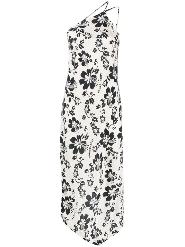 Alexa Chung Floral Print One Shoulder Dress - Neutrals