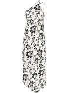 Alexa Chung Floral Print One Shoulder Dress - Neutrals