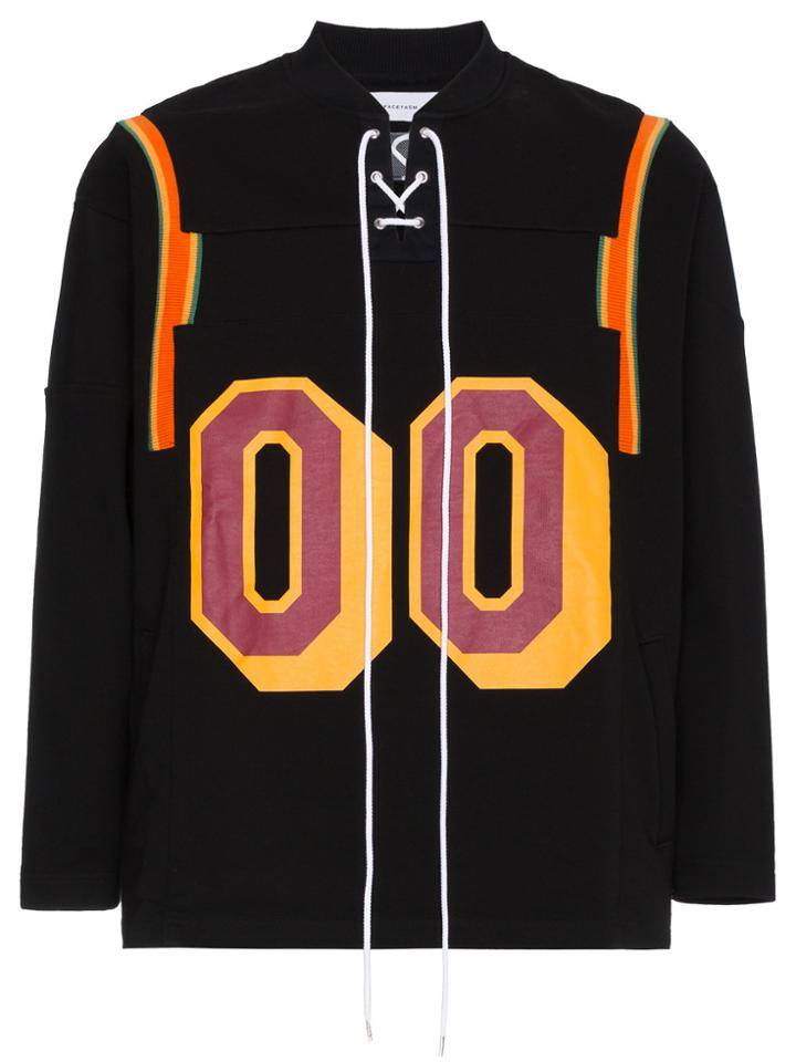Facetasm Black Cotton Number Print Sweatshirt