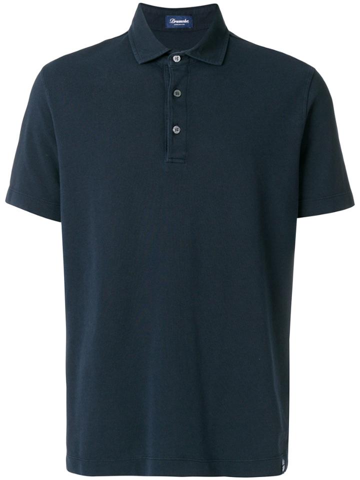 Drumohr Straight Hem Polo Shirt - Blue