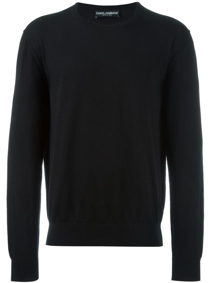 Dolce & Gabbana Fine Knit Jumper, Men's, Size: 54, Black, Cotton