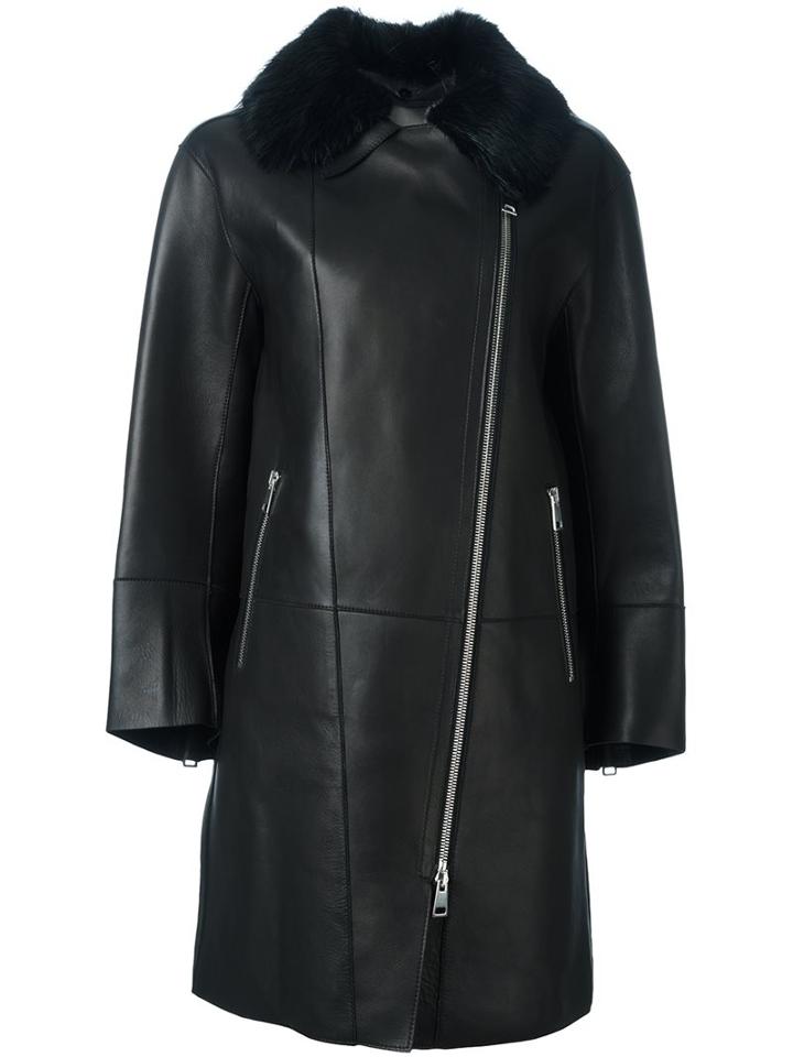 Sylvie Schimmel 'camille' Coat, Women's, Size: 40, Black, Lamb Skin/beaver Fur