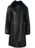 Sylvie Schimmel 'camille' Coat, Women's, Size: 40, Black, Lamb Skin/beaver Fur