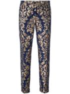 P.a.r.o.s.h. Arabesque Pattern Skinny Trousers, Women's, Size: Xs, Blue, Polyester/acrylic/acetate