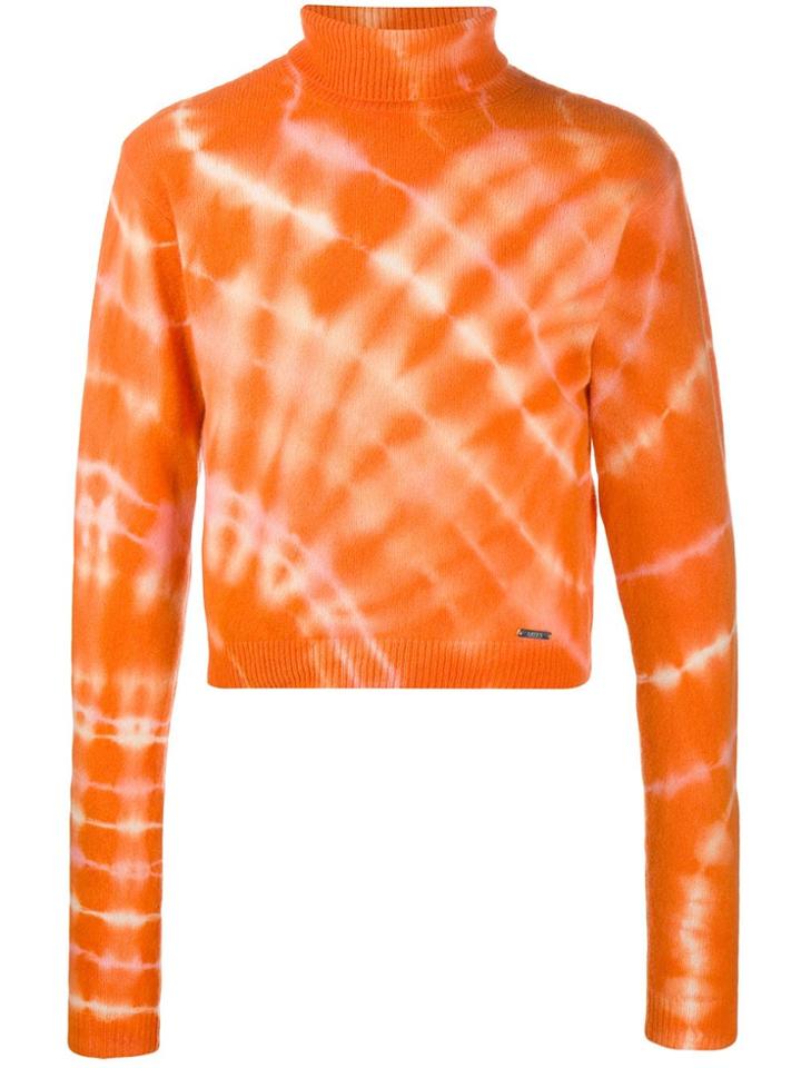 Aries Cropped Tie-dye Jumper - Orange