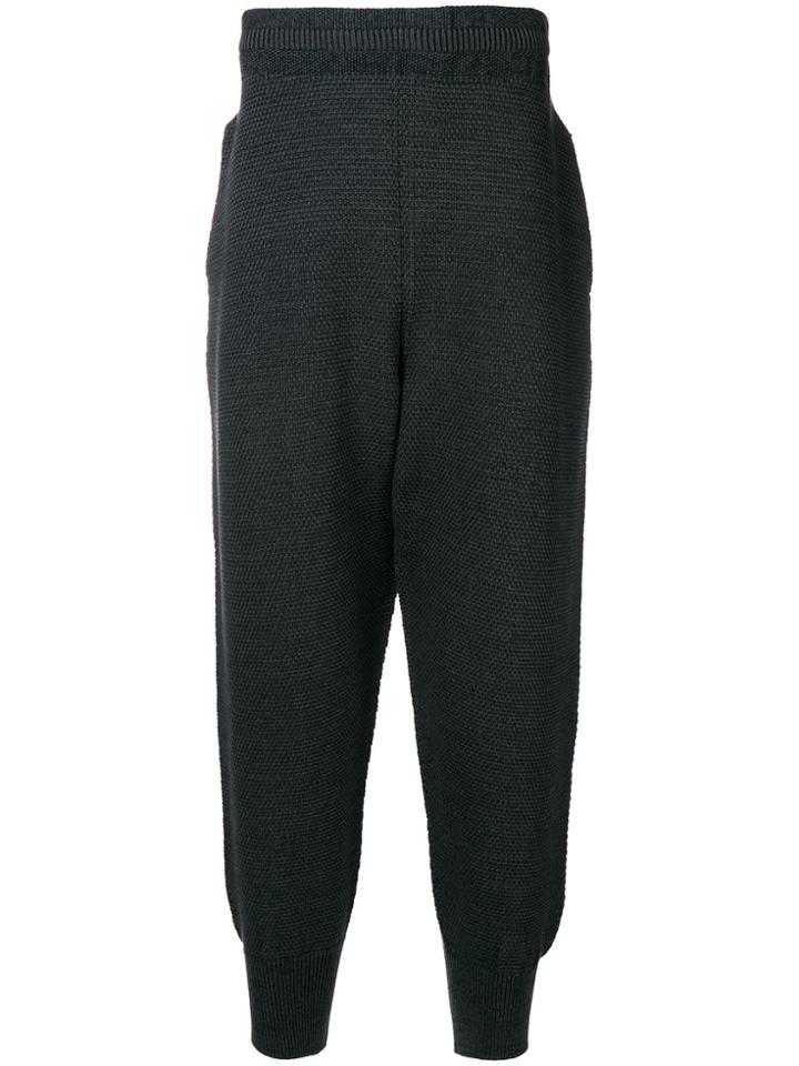 Issey Miyake Men Slouched Track Trousers - Black