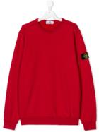 Stone Island Junior Teen Round Neck Sweatshirt - Red