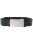 Giorgio Armani Grained Buckle Belt - Black