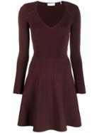 Sandro Paris Ribbed Design Dress - Brown