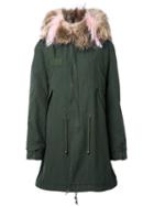 Mr & Mrs Italy Fur Trimmed Parka, Women's, Size: Large, Green, Cotton/lamb Skin/racoon Fur