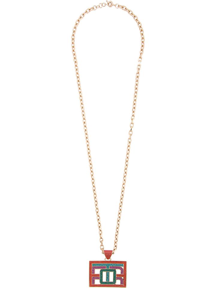 Etro Embellished Pendant Necklace - Multicolour