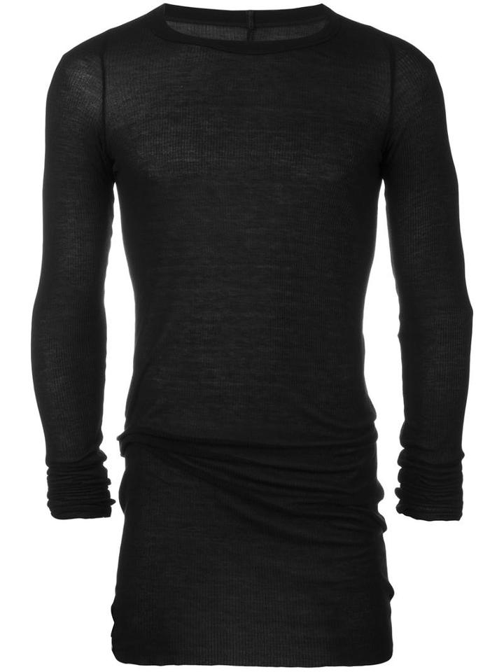 Rick Owens Long Sleeve T-shirt, Men's, Size: Medium, Black, Viscose/silk