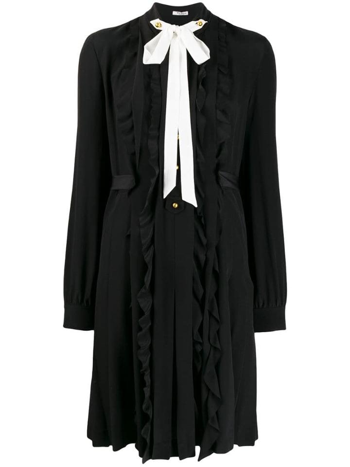 Miu Miu Draped Detail Short Dress - Black