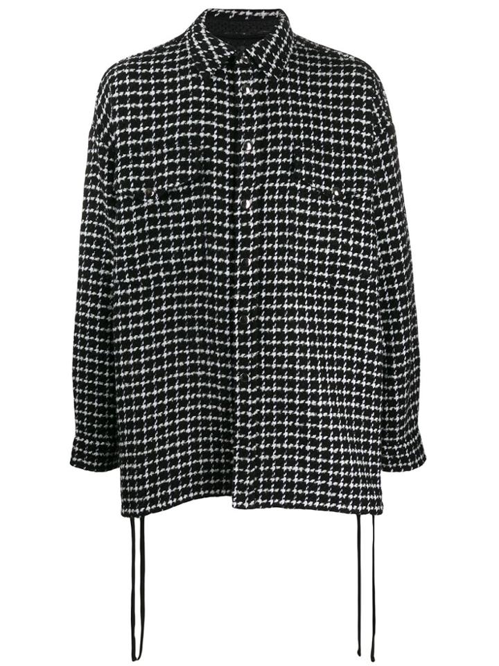 Faith Connexion Checked Tweed Shirt Jacket - Black
