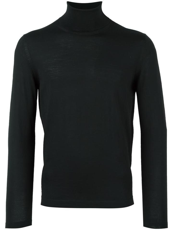 Pal Zileri Turtleneck Jumper, Men's, Size: 52, Black, Merino