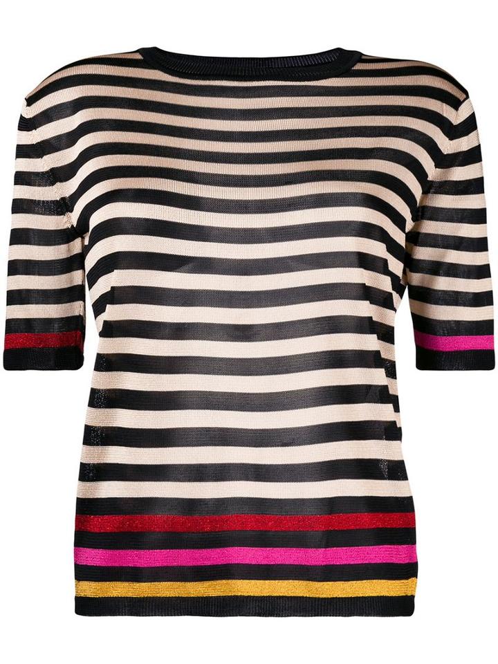 Marco De Vincenzo Striped Knitted Top - Neutrals