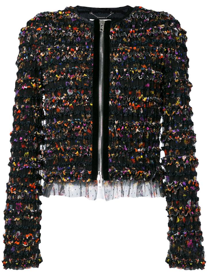 Givenchy Ruched Mesh Zipped Jacket - Black