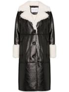 Stand Studio Linda Cracked Patent Leather Coat - Black