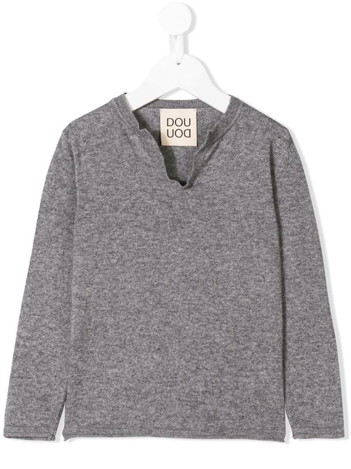 Douuod Kids Open Neck Jumper - Grey