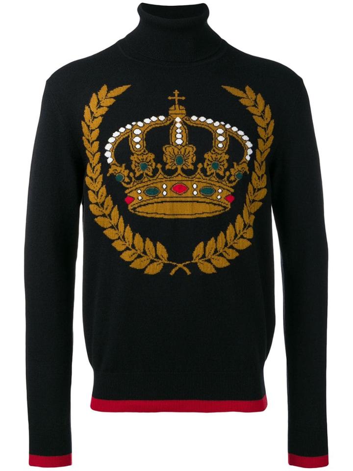 Dolce & Gabbana Crown Rollneck Jumper - Black