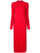 G.v.g.v. Mandarin Collar Ribbed Dress - Red