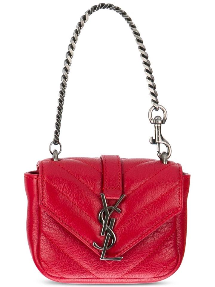 Saint Laurent Mini 'college' Clutch, Women's, Red