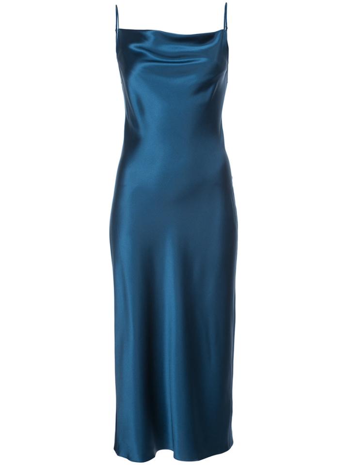 Fleur Du Mal Cowl Neck Slip Dress - Blue